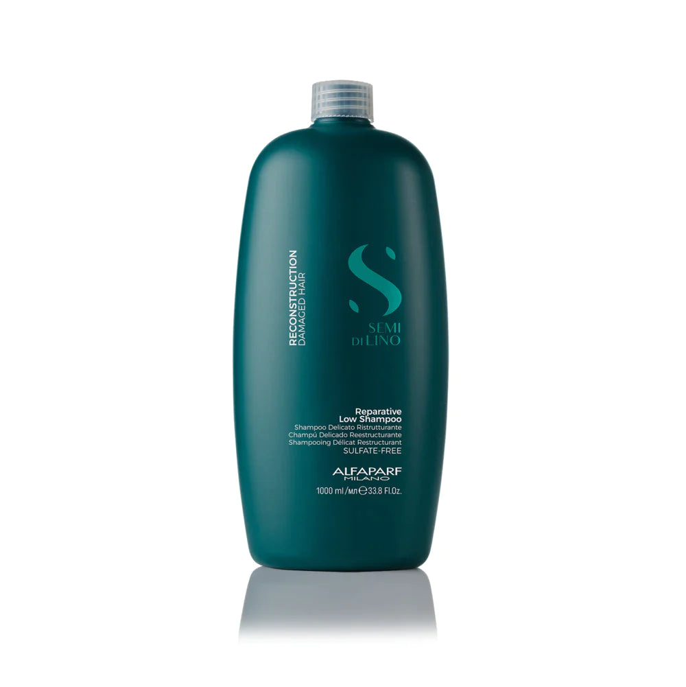 Alfaparf Semi Di Lino reparative low shampoo bottle close up