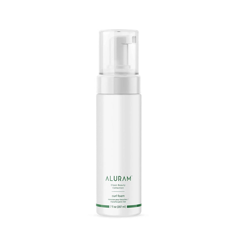 Aluram curl foam enhances natural curls with lightweight flexible hold