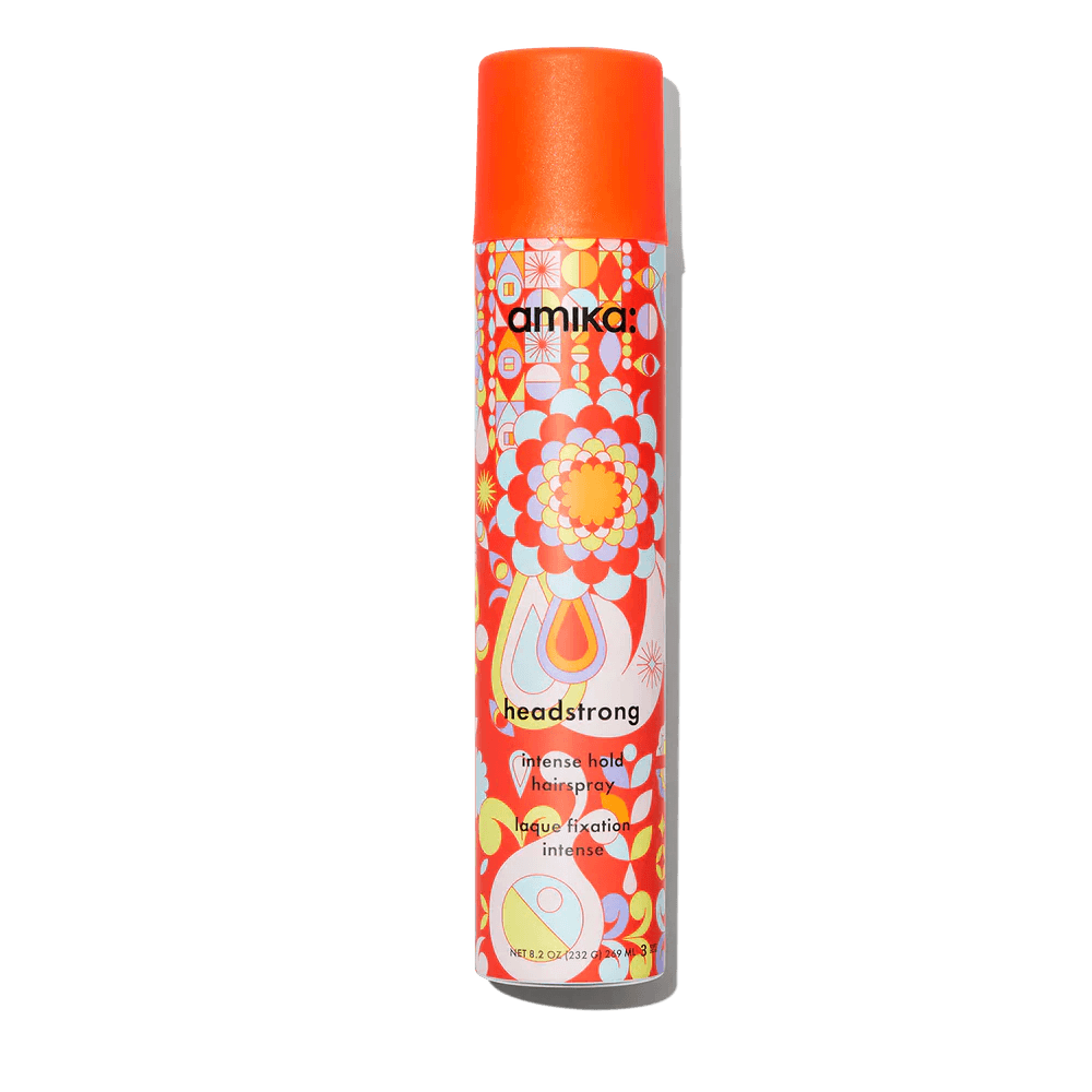 Amika headstrong intense hold hairspray provides long-lasting style