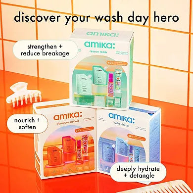 Amika kure shampoo conditioner mask and detangling primer set