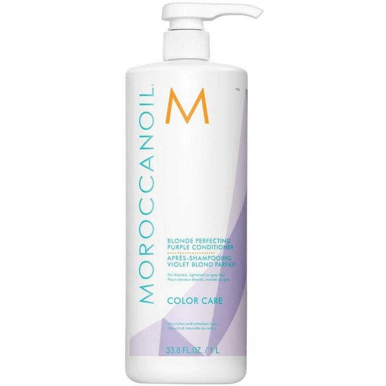Moroccanoil purple conditioner maintains cool tones in blonde hair