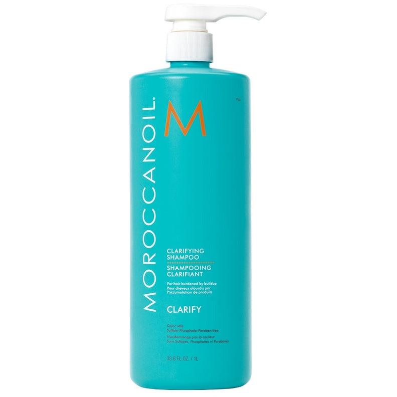 Moroccanoil clarifying shampoo deeply cleanses hair and scalp