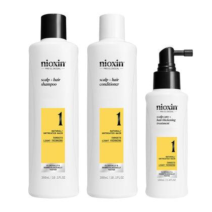 Nioxin System 1 Hair Care Kit For Natural Hair With Light Thinning Trial Size - Nioxin | Available at Salon Rouge, Ottawa, ON