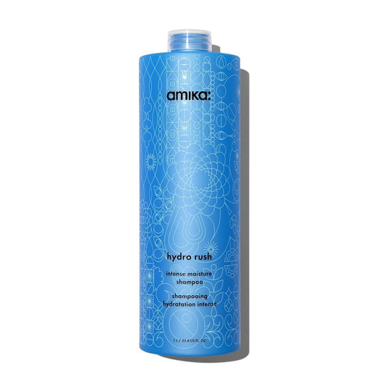 Amika Hydro Rush shampoo deeply hydrates dry dehydrated hair