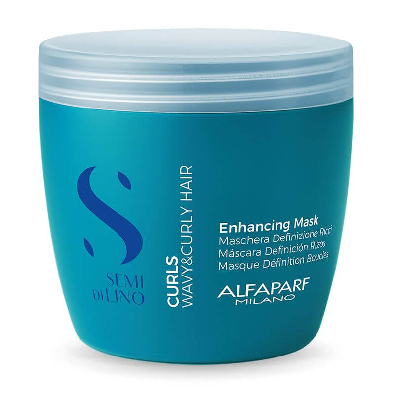 Alfaparf Semi Di Lino curls enhancing hair mask jar close up