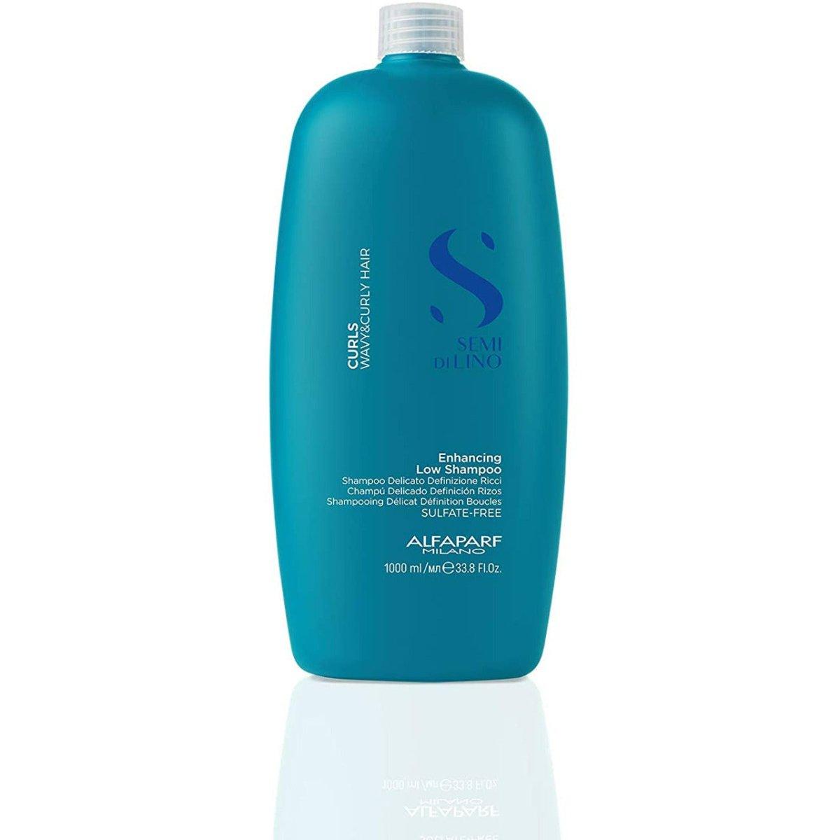 Alfaparf Semi di Lino curls shampoo bottle close up