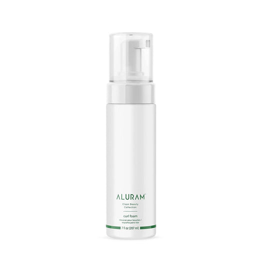 Aluram curl foam enhances natural curls with lightweight flexible hold