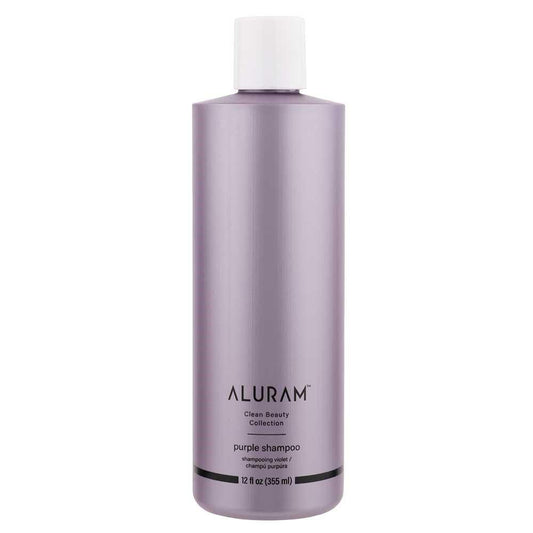 Aluram Purple Shampoo neutralizing brassiness in blonde hair
