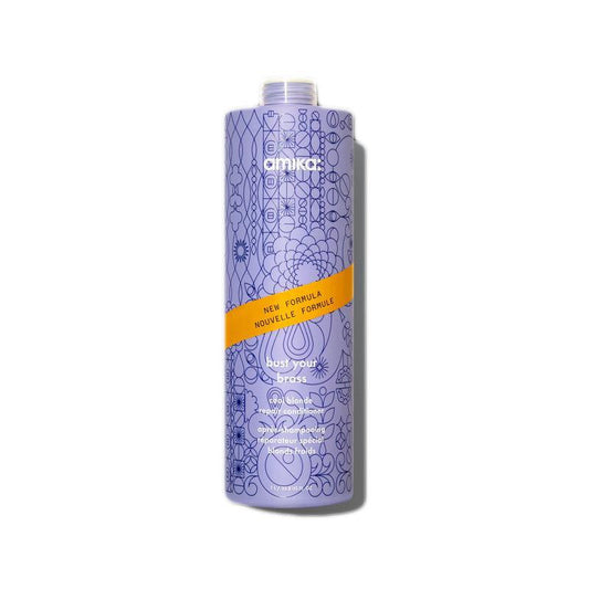 Amika bust your brass conditioner neutralizes yellow blonde tones