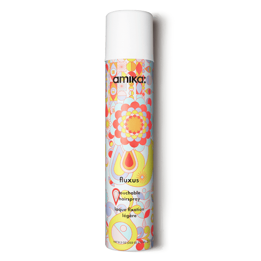 Amika Fluxus touchable hairspray provides flexible all-day hold