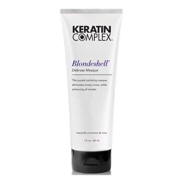 Keratin Complex Blondeshell Debrass Masque reduces brassy tones in blonde hair