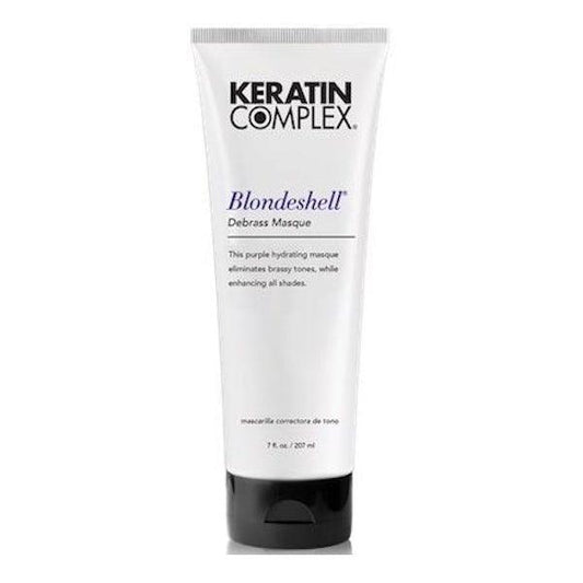 Keratin Complex Blondeshell Debrass Masque reduces brassy tones in blonde hair