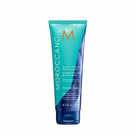 Moroccanoil blonde perfecting purple shampoo neutralizes yellow tones