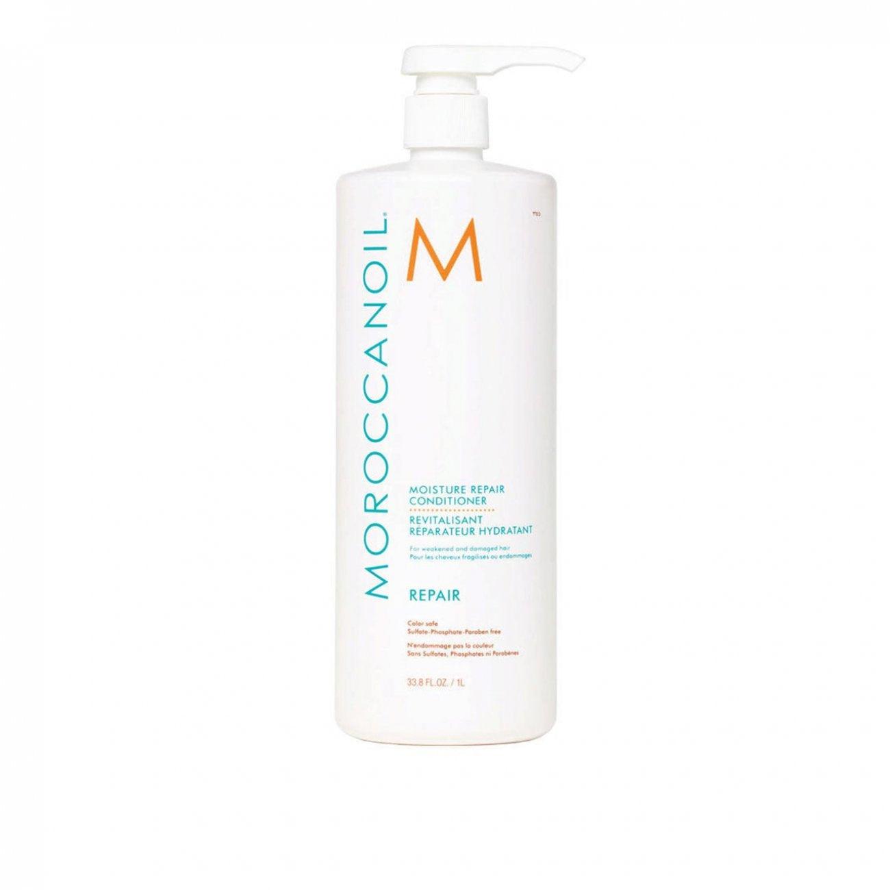 Moroccanoil moisture repair conditioner strengthens and smooths damaged hair