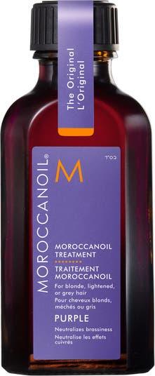 Moroccanoil treatment purple neutralizes brassiness and boosts shine