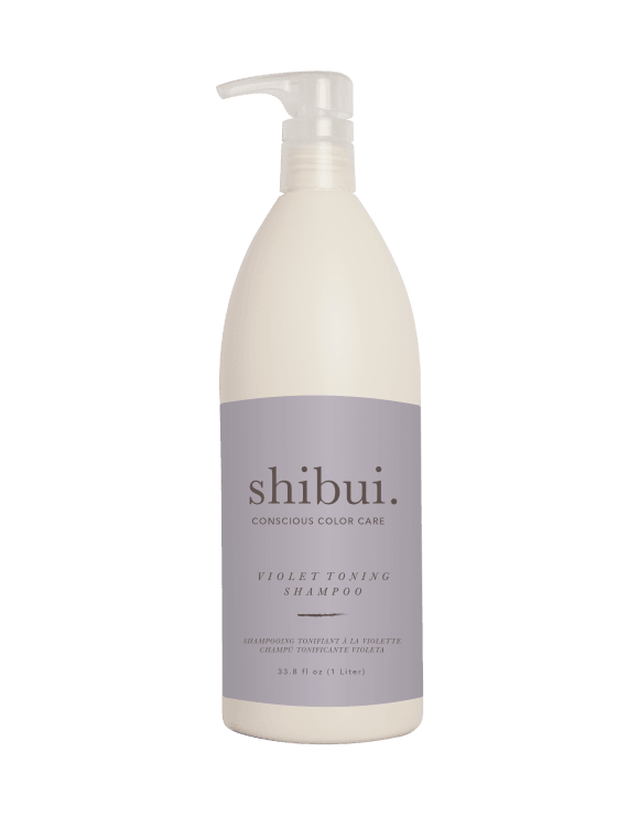 Shibui purple shampoo brightens blonde and silver hair tones